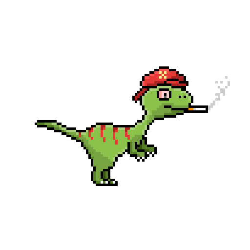 Jeffrey, smoking Velociraptor NFT
