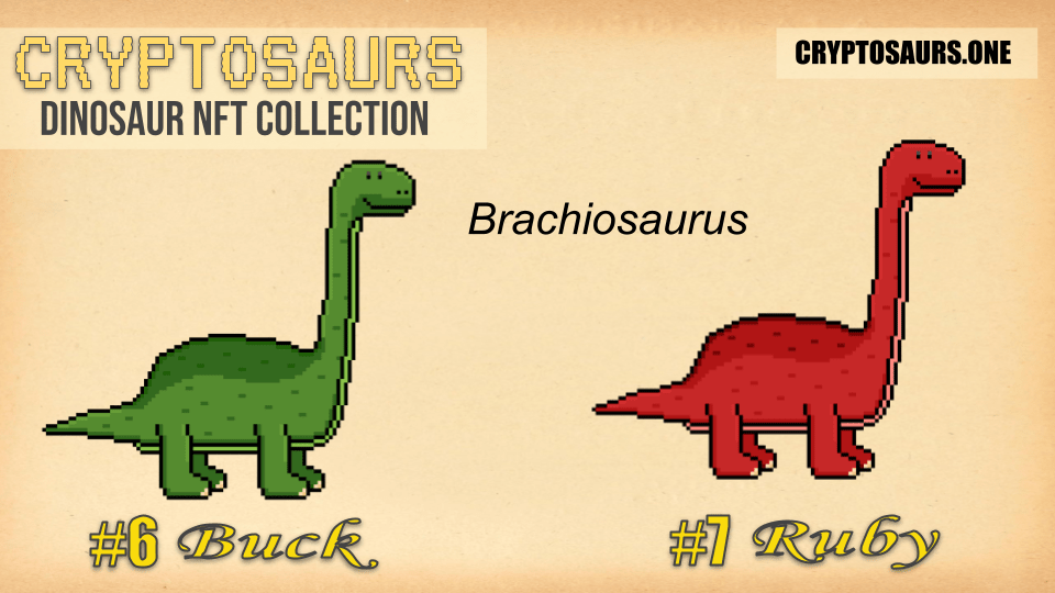 Buck and Ruby our Brachiosaurus NFTs