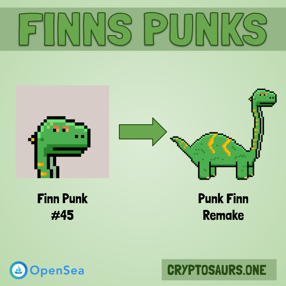 Finn Punk 45 remade as dinosaur