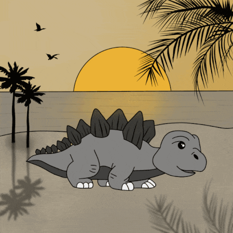 Dinosaur watching the sunset